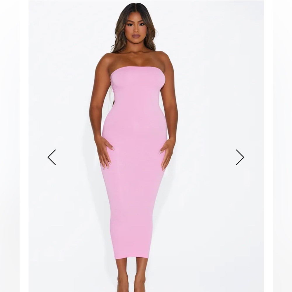 Naked wardrobe pink maxi dress